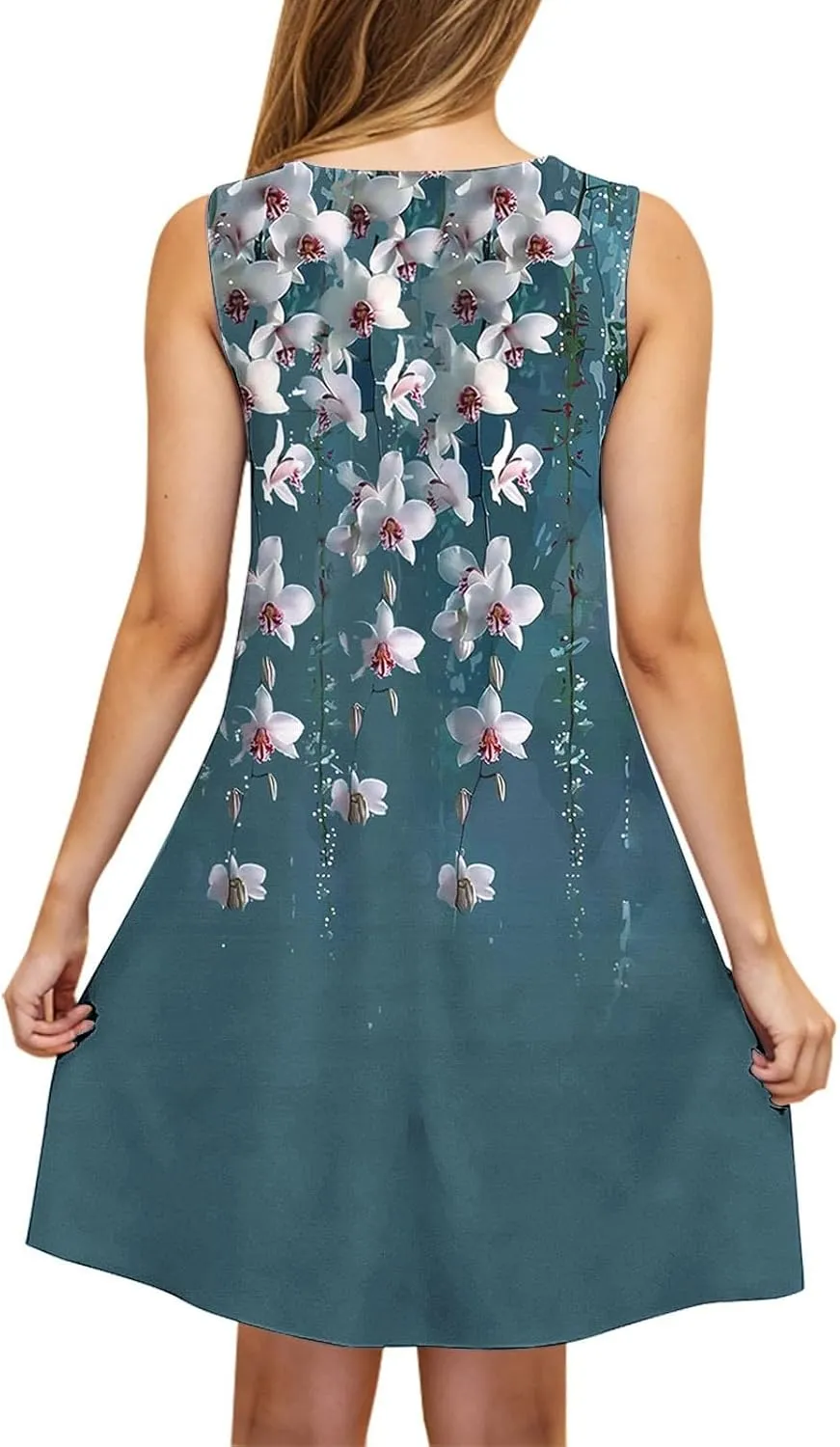 Women's 2025 Summer Casual Floral Boho Dress Elegant Halter Flowy Ruffle Midi Dress Sundresses Casual Beach Dresses