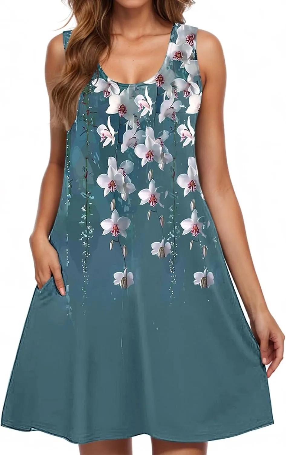 Women's 2025 Summer Casual Floral Boho Dress Elegant Halter Flowy Ruffle Midi Dress Sundresses Casual Beach Dresses