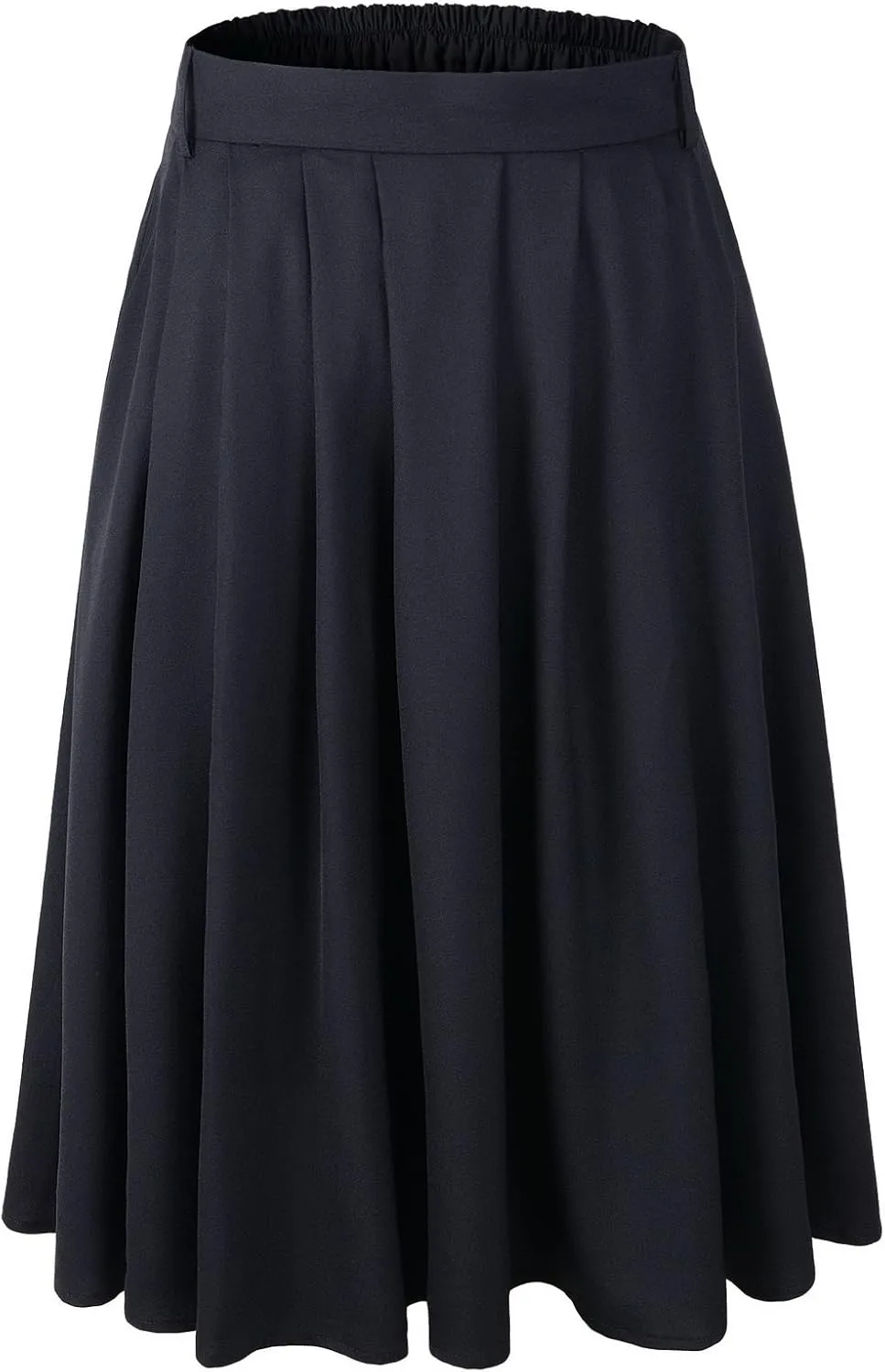 Womens A-line Flared Pleated Knee Length Skirt 1950s Vintage Rockabilly Swing