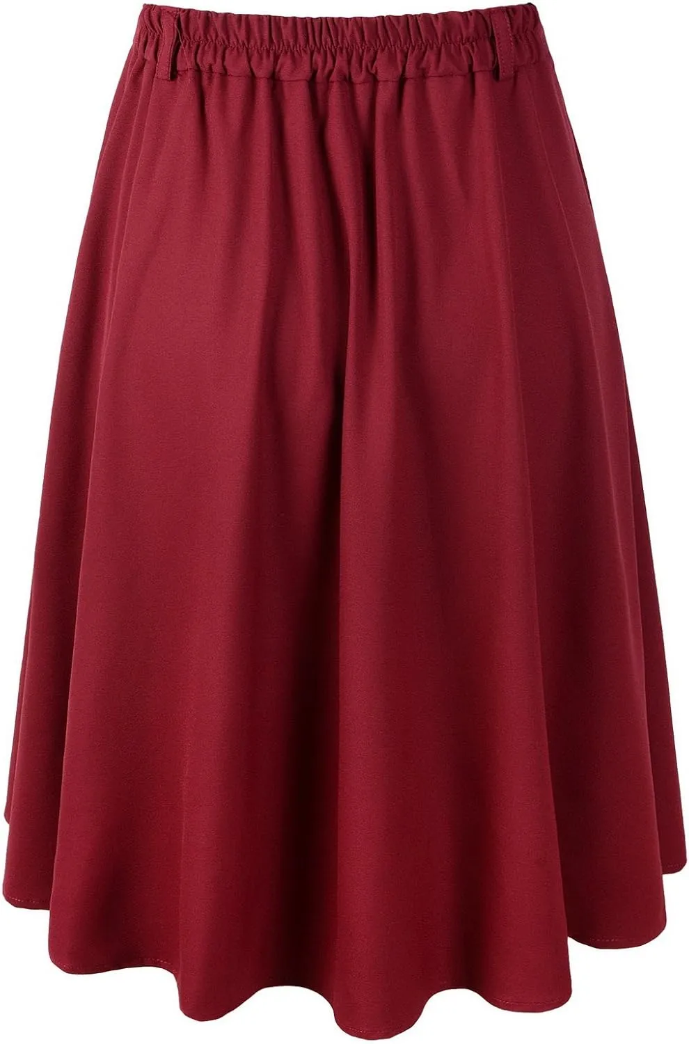 Womens A-line Flared Pleated Knee Length Skirt 1950s Vintage Rockabilly Swing
