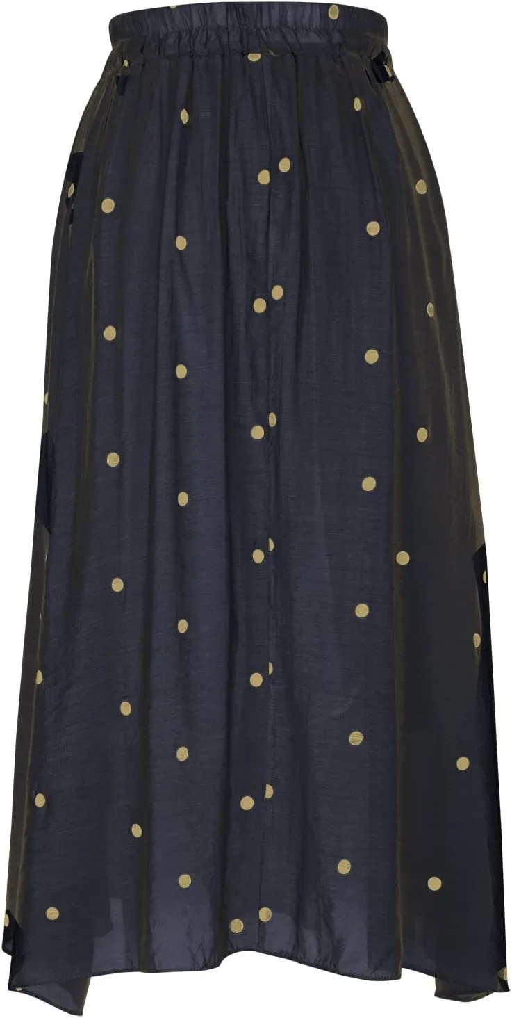 Women's Basic Elastic Waist Pleated Skirts Drawstring Tie Front Midi Skirt Flowy Casual A-Line Swing Skirt Dress