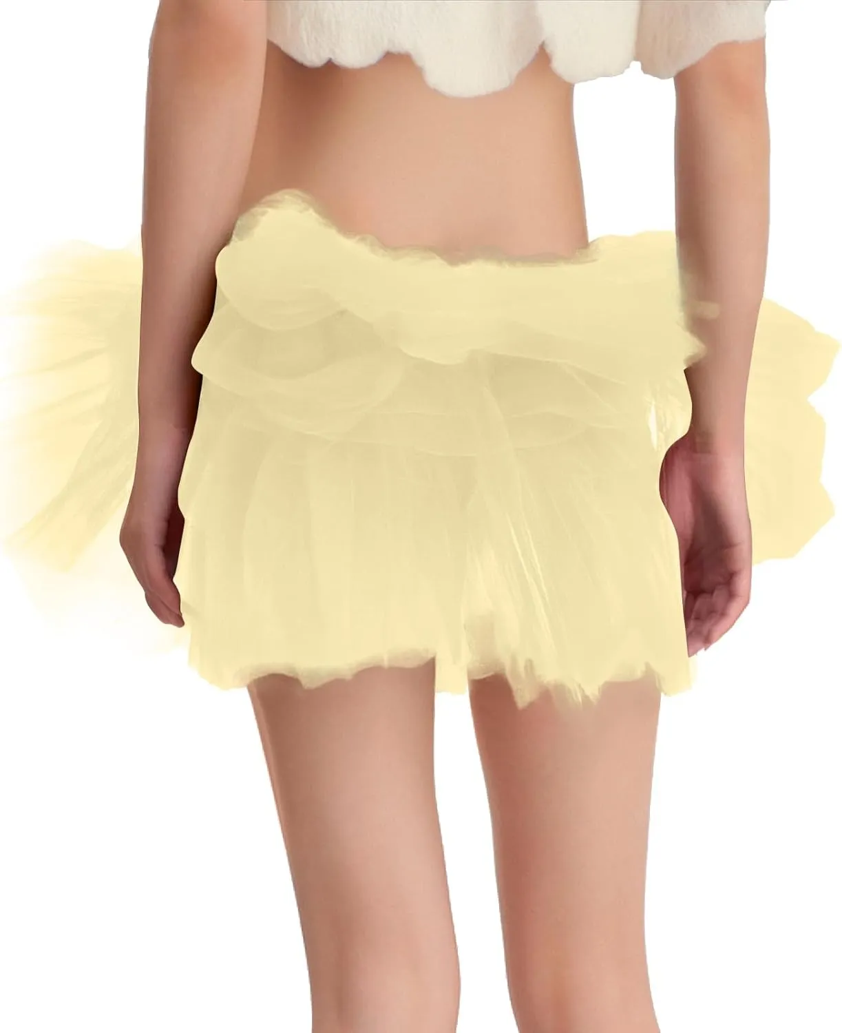 Women's Boho Skirts Summer Casual Loose Trendy Elastic High Waist Solid Color Party Dance Fluffy Short Skirt, S-L