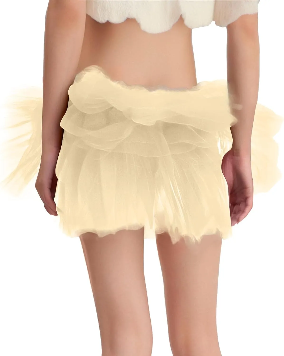 Women's Boho Skirts Summer Casual Loose Trendy Elastic High Waist Solid Color Party Dance Fluffy Short Skirt, S-L