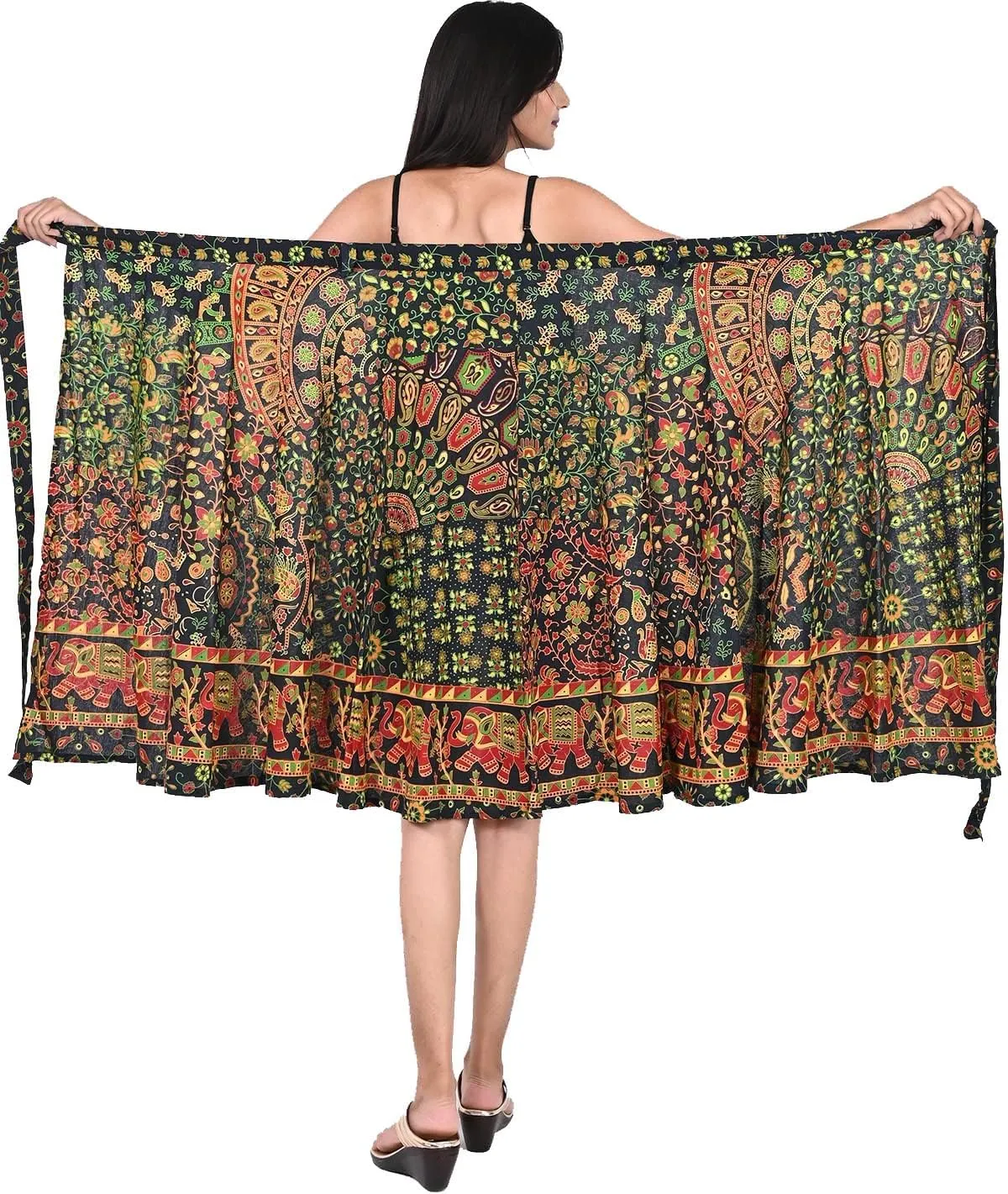 Women's Cotton Wrap Around Block Printed Long Indian Skirt