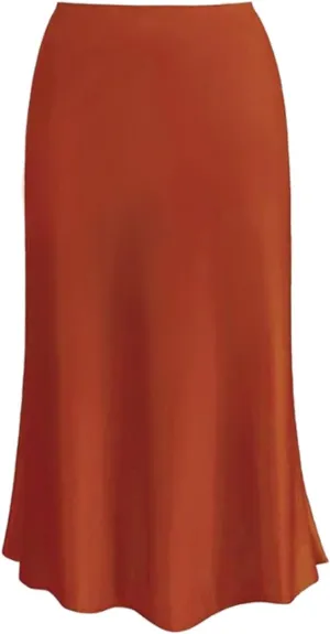 Women's Elegant Satin Skirts High Waisted Flared Casual Work Fishtail Midi Skirt