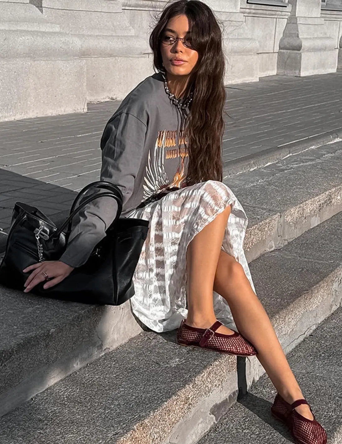 Women's Floral Lace Skirt See-Through Floral Maxi Mesh Tulle Skirt Sheer Flowy Lace Skirts