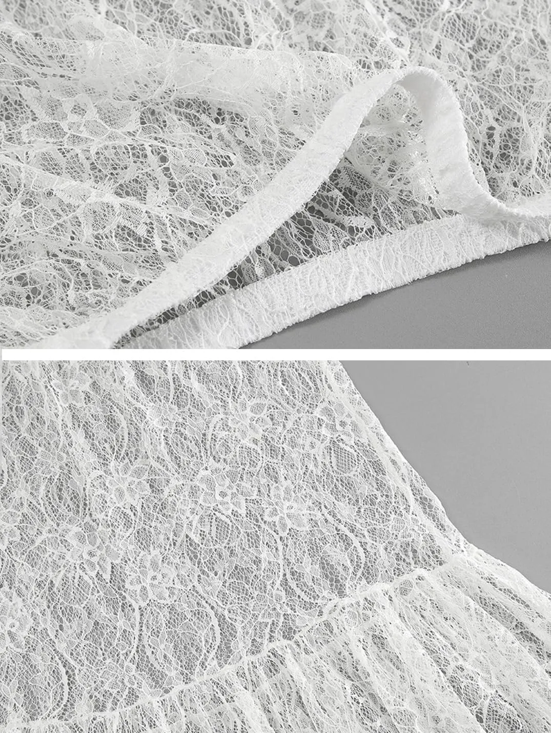 Women's Floral Lace Skirt See-Through Floral Maxi Mesh Tulle Skirt Sheer Flowy Lace Skirts