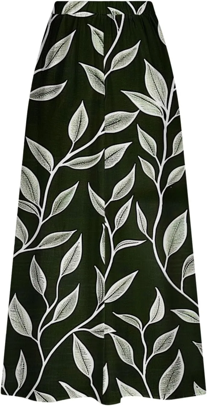 Women's Graphic Skirts Baggy Plus Size High Waisted Stretch Skirt Summer Vacation Boho Skirts with Pockets