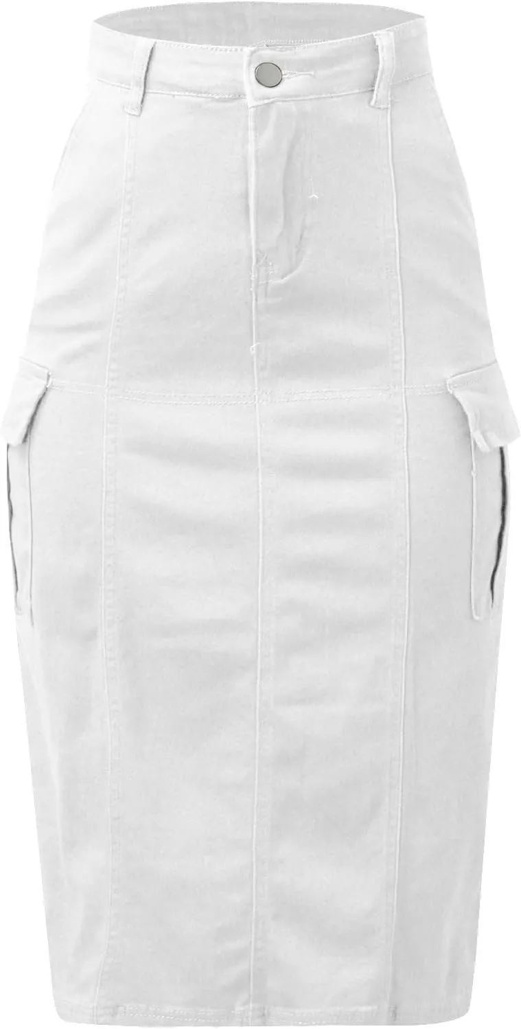 Women's High Waisted Tennis Skirt Women Skirt Solid Casual High Waist Skirt with Pockets A Line Elegant Summer