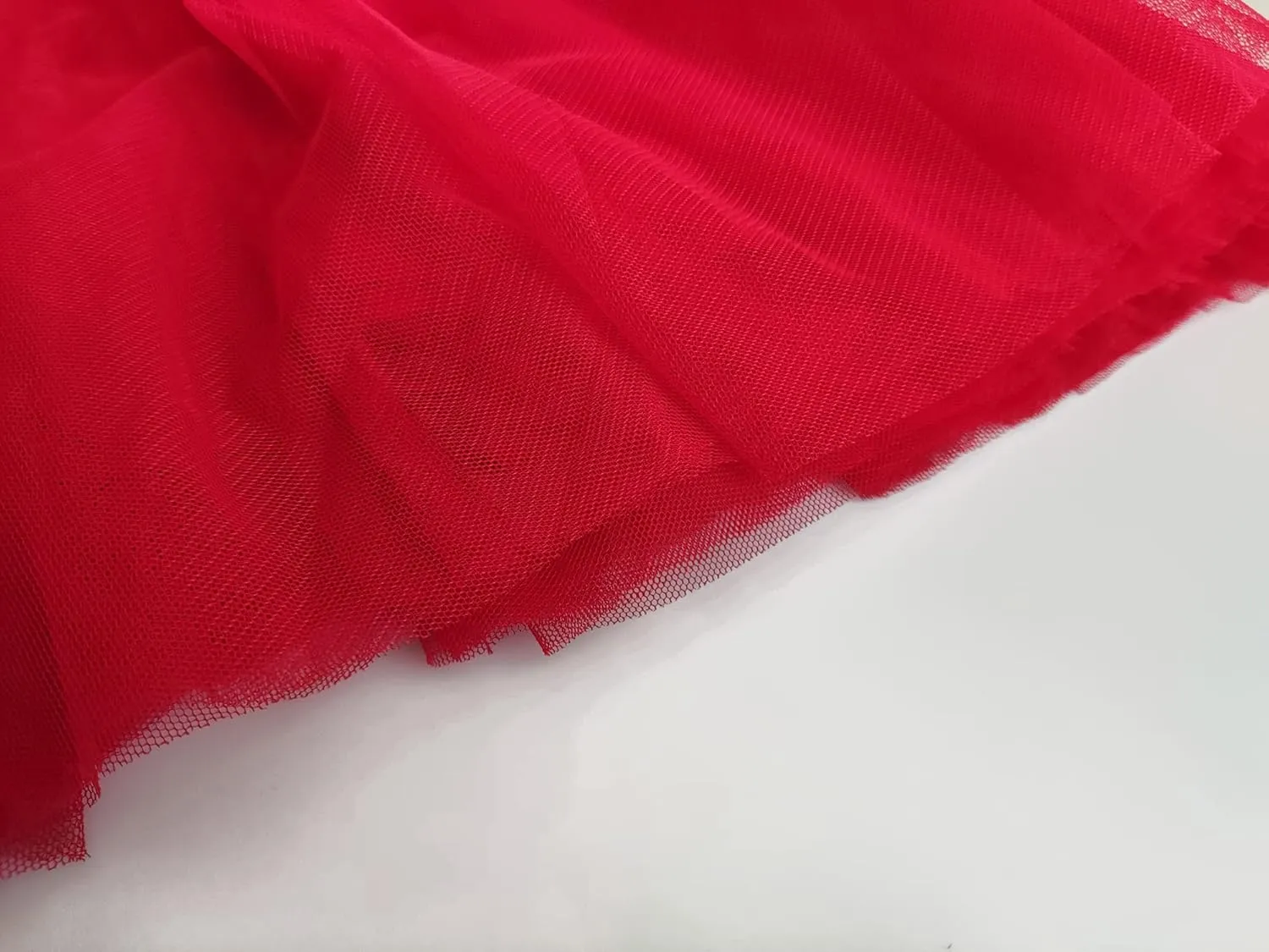 Women's Knee Length Tulle Skirts Layered Prom Party Midi Tutu Skirt