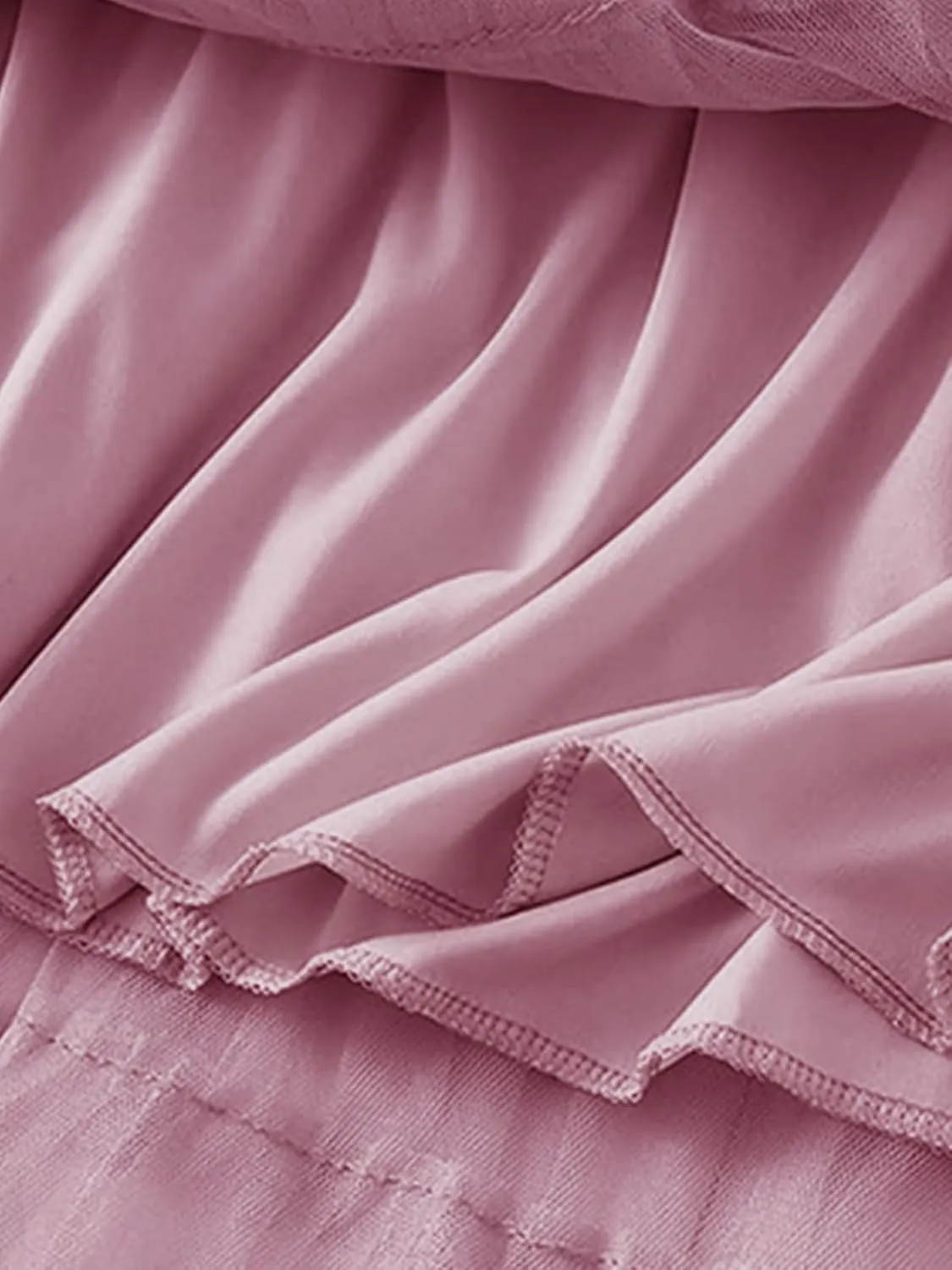 Women's Layered Tulle Skirts A Line Ruffle High Waisted Mesh Long Maxi Skirt Petticoat