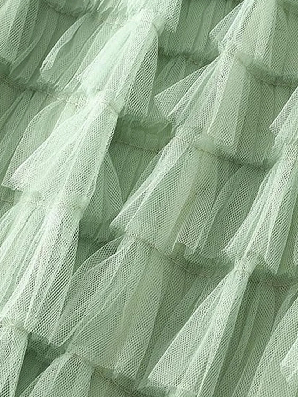 Women's Layered Tulle Skirts A Line Ruffle High Waisted Mesh Long Maxi Skirt Petticoat