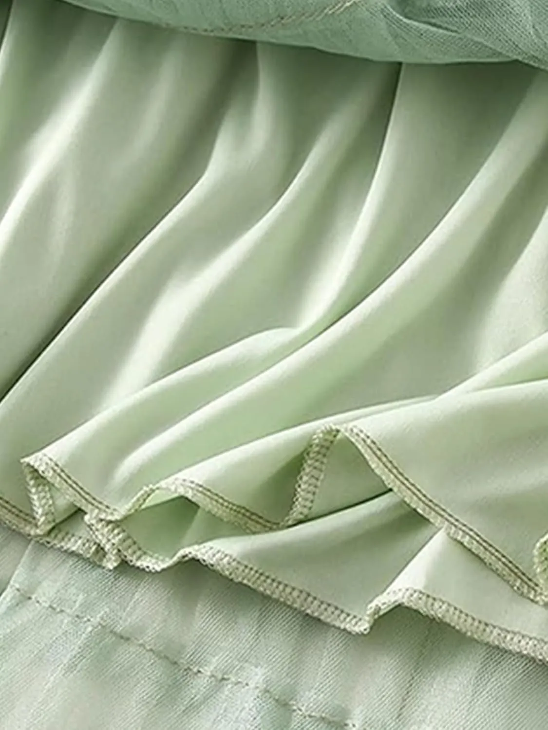 Women's Layered Tulle Skirts A Line Ruffle High Waisted Mesh Long Maxi Skirt Petticoat