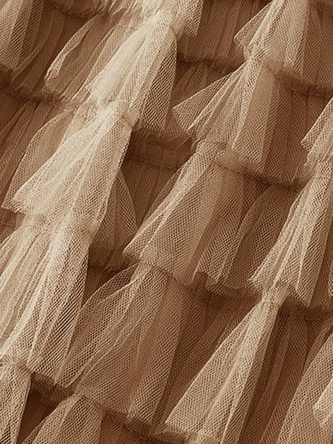 Women's Layered Tulle Skirts A Line Ruffle High Waisted Mesh Long Maxi Skirt Petticoat