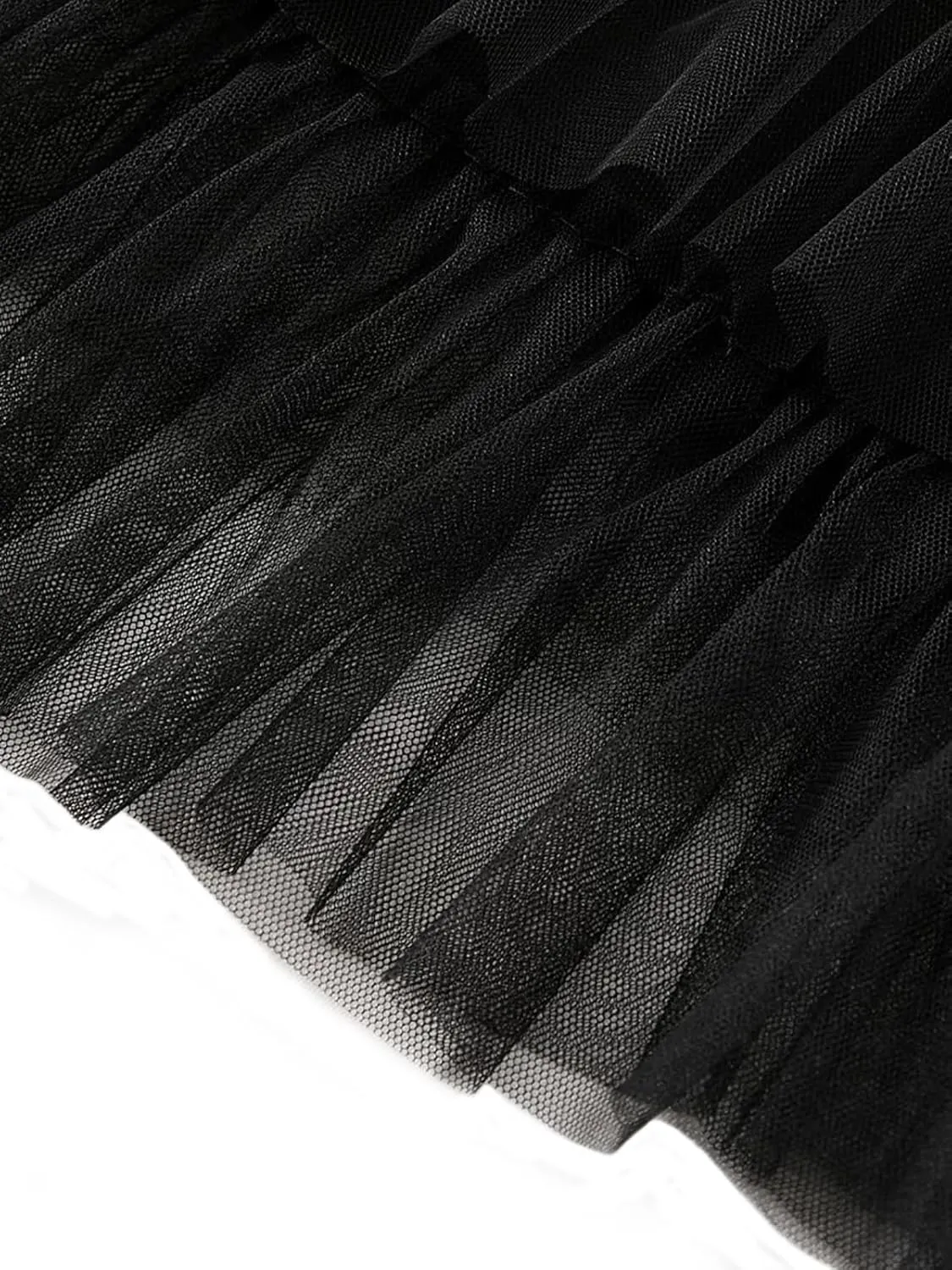 Women's Layered Tulle Skirts A Line Ruffle High Waisted Mesh Long Maxi Skirt Petticoat