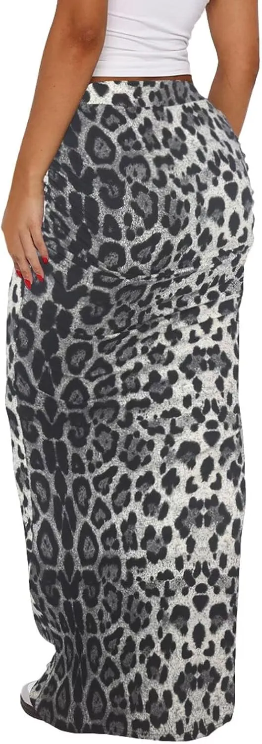 Women's Long Maxi Skirt - Fall Basic Stretch Bodycon High Waist Casual Long Pencil Skirts