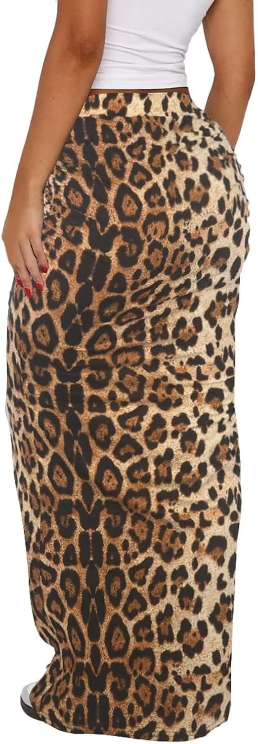Women's Long Maxi Skirt - Fall Basic Stretch Bodycon High Waist Casual Long Pencil Skirts