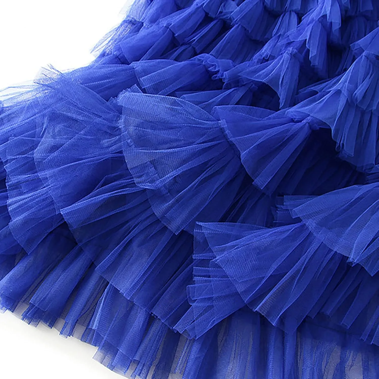 Women's Long Maxi Tulle Skirts A Line Ruffle High Waisted Tiered Layered Mesh Tutu Skirt Petticoat Costumes
