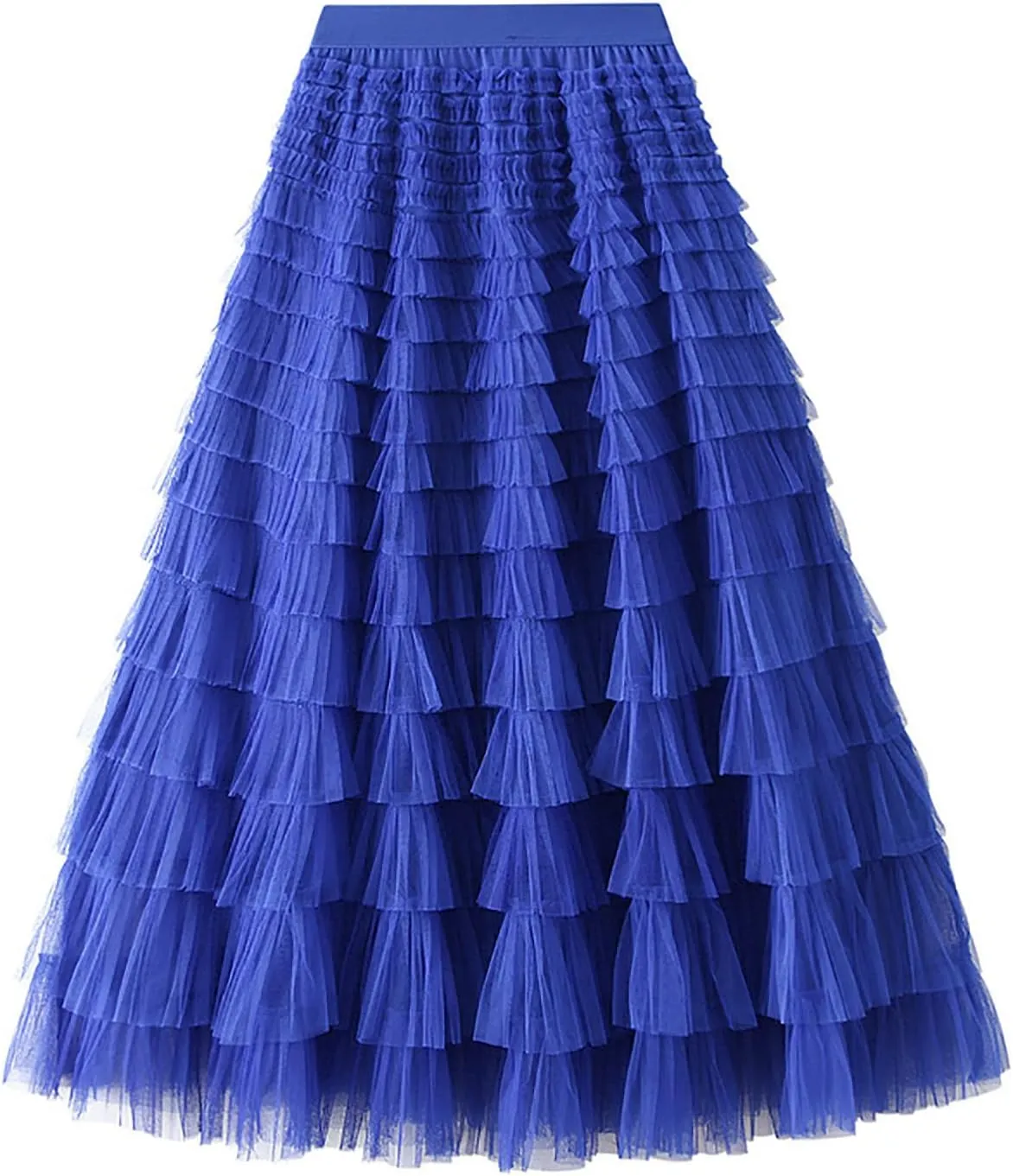 Women's Long Maxi Tulle Skirts A Line Ruffle High Waisted Tiered Layered Mesh Tutu Skirt Petticoat Costumes