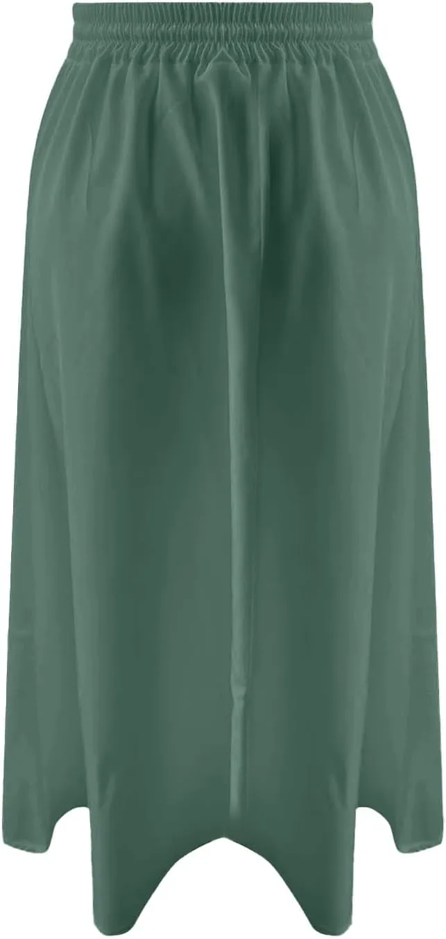 Womens Midi Length Skirt Elastic High Waist 2025 Summer Trendy Vacation Causal A-Line Flowy Pleated Skirts with Pockets