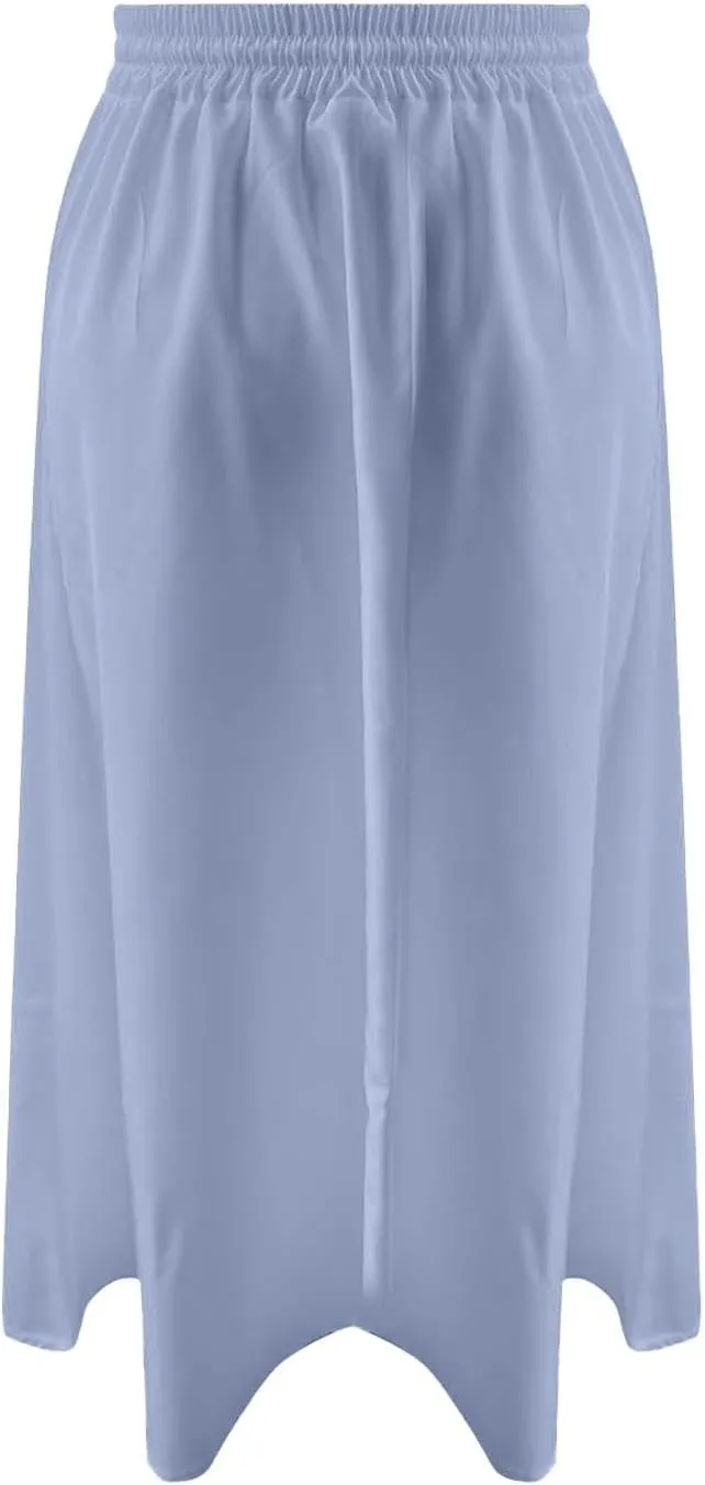 Womens Midi Length Skirt Elastic High Waist 2025 Summer Trendy Vacation Causal A-Line Flowy Pleated Skirts with Pockets