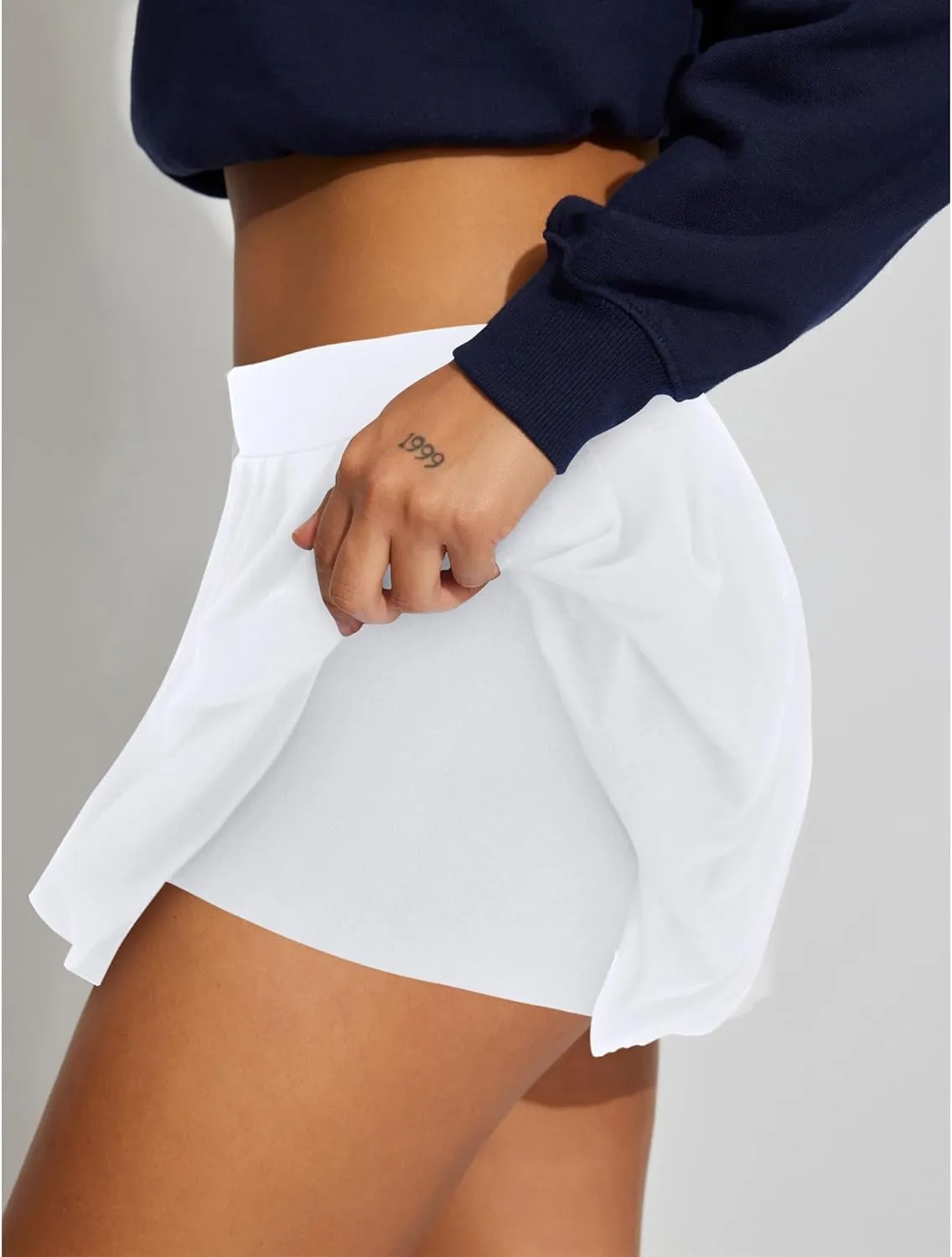 Women's Mini Pleated Skirts Sexy Club Y2k High Wiast Stretchy Tennis Skater A-line Skirt