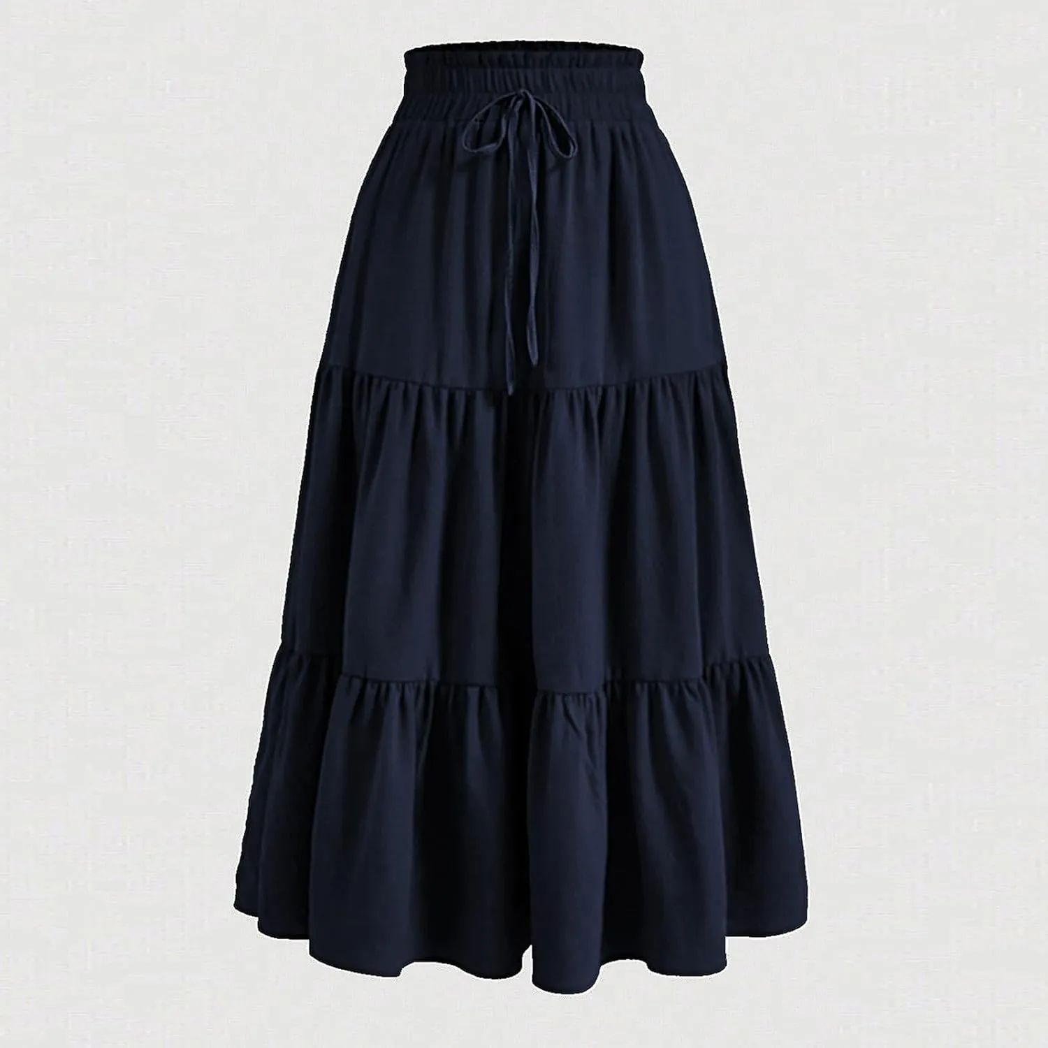 Women's Pleated Skirts Summer Casual Loose Trendy Elastic Waist Floral Print Bohemian Sun A-Line Maxi Skirt, S-XL