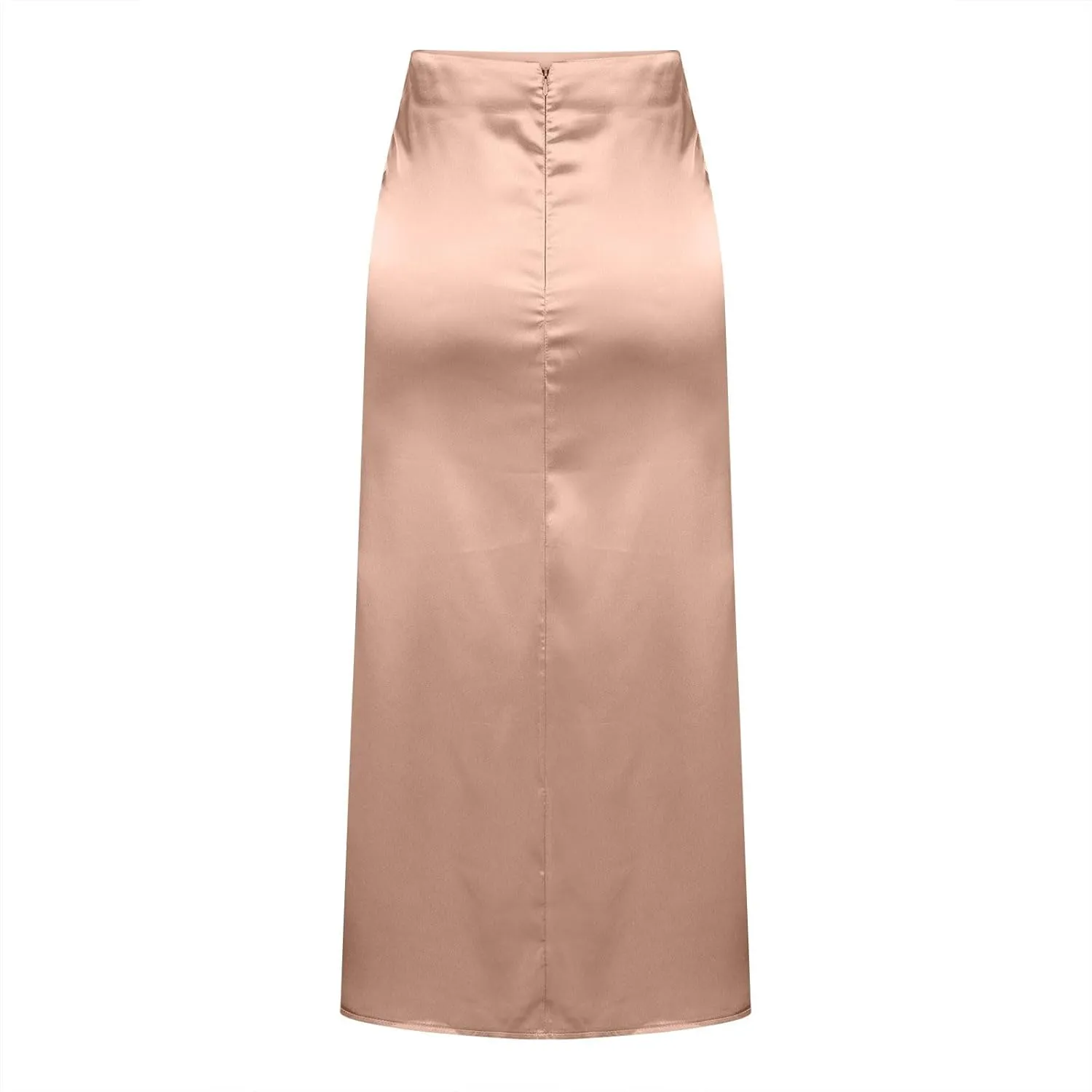 Womens Satin Skirts Casual Silk Midi Skirt High Waisted Long Skirts Elegant Work Skirts Evening Cocktail Party Skirt