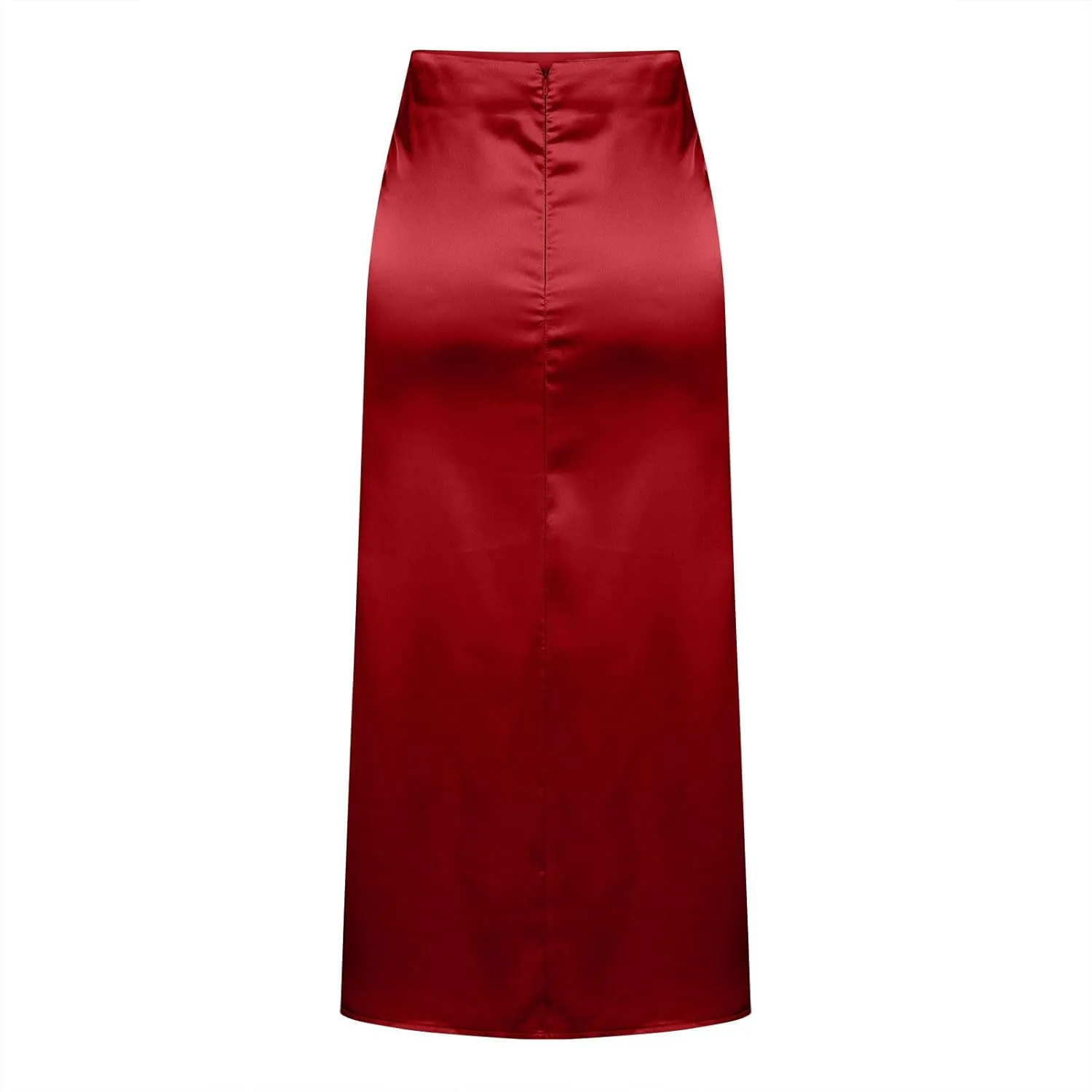 Womens Satin Skirts Casual Silk Midi Skirt High Waisted Long Skirts Elegant Work Skirts Evening Cocktail Party Skirt
