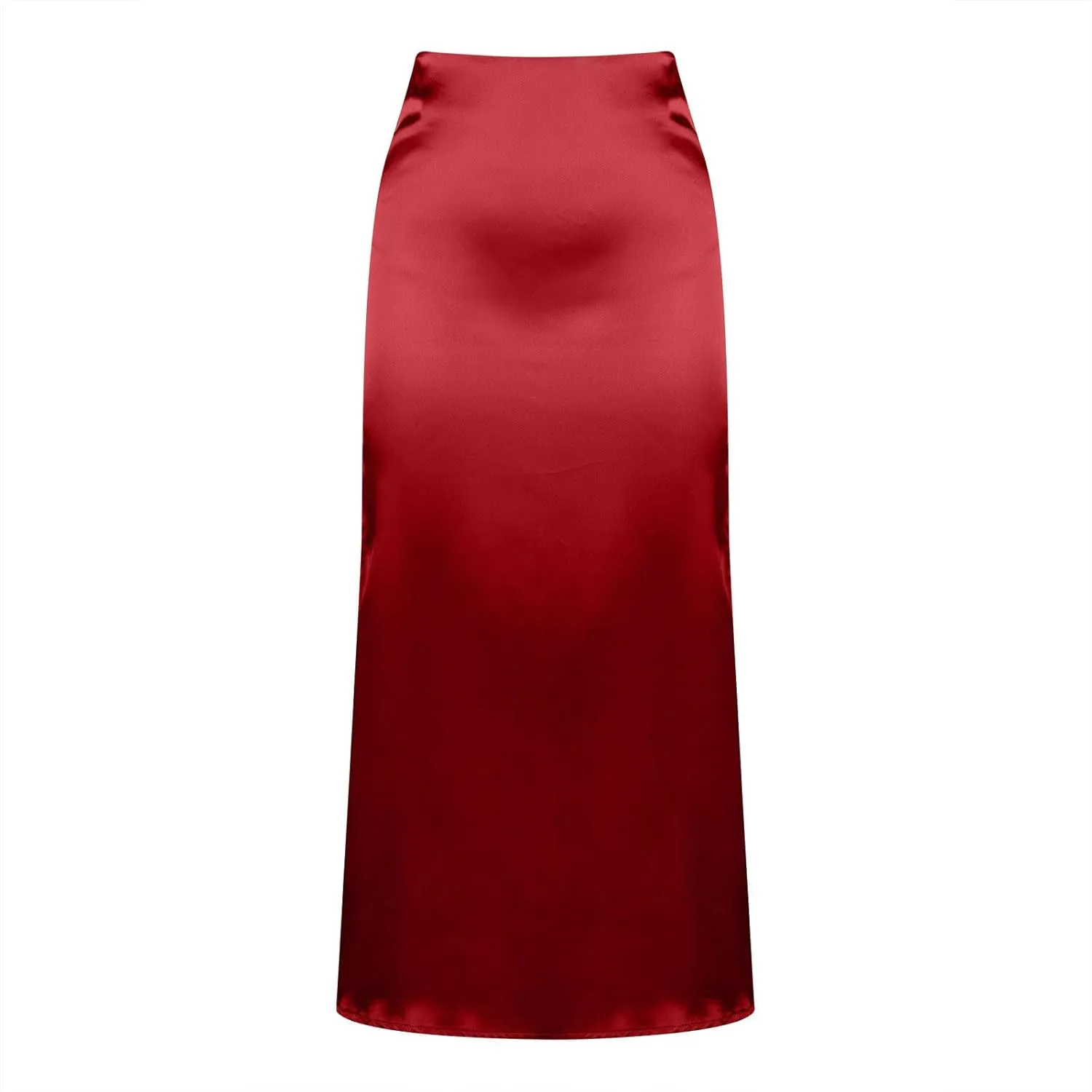 Womens Satin Skirts Casual Silk Midi Skirt High Waisted Long Skirts Elegant Work Skirts Evening Cocktail Party Skirt