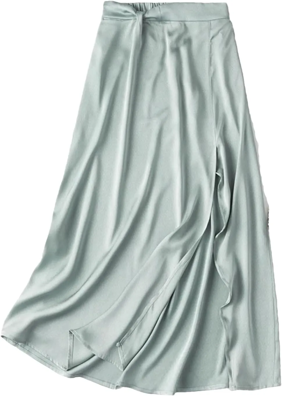 Women's Satin Skirts High Waisted Flared Casual Casual A-Line Work Office Skirt Midi Skirt