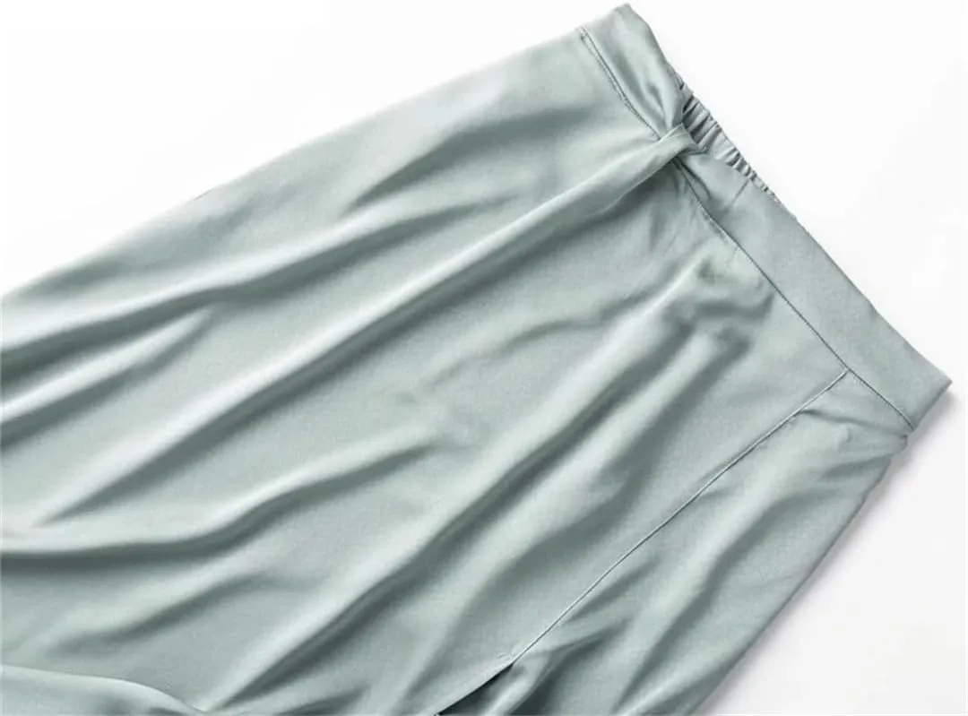 Women's Satin Skirts High Waisted Flared Casual Casual A-Line Work Office Skirt Midi Skirt