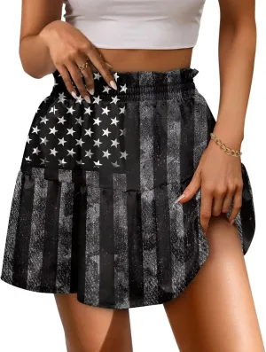 Women's Sexy Mini Skirt High Waist Flowy Summer Beach Aline Skirts for Night Clubs Music Festivals Party