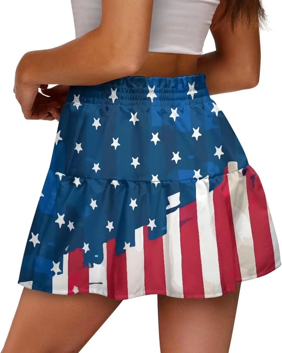 Women's Sexy Mini Skirt High Waist Flowy Summer Beach Aline Skirts for Night Clubs Music Festivals Party