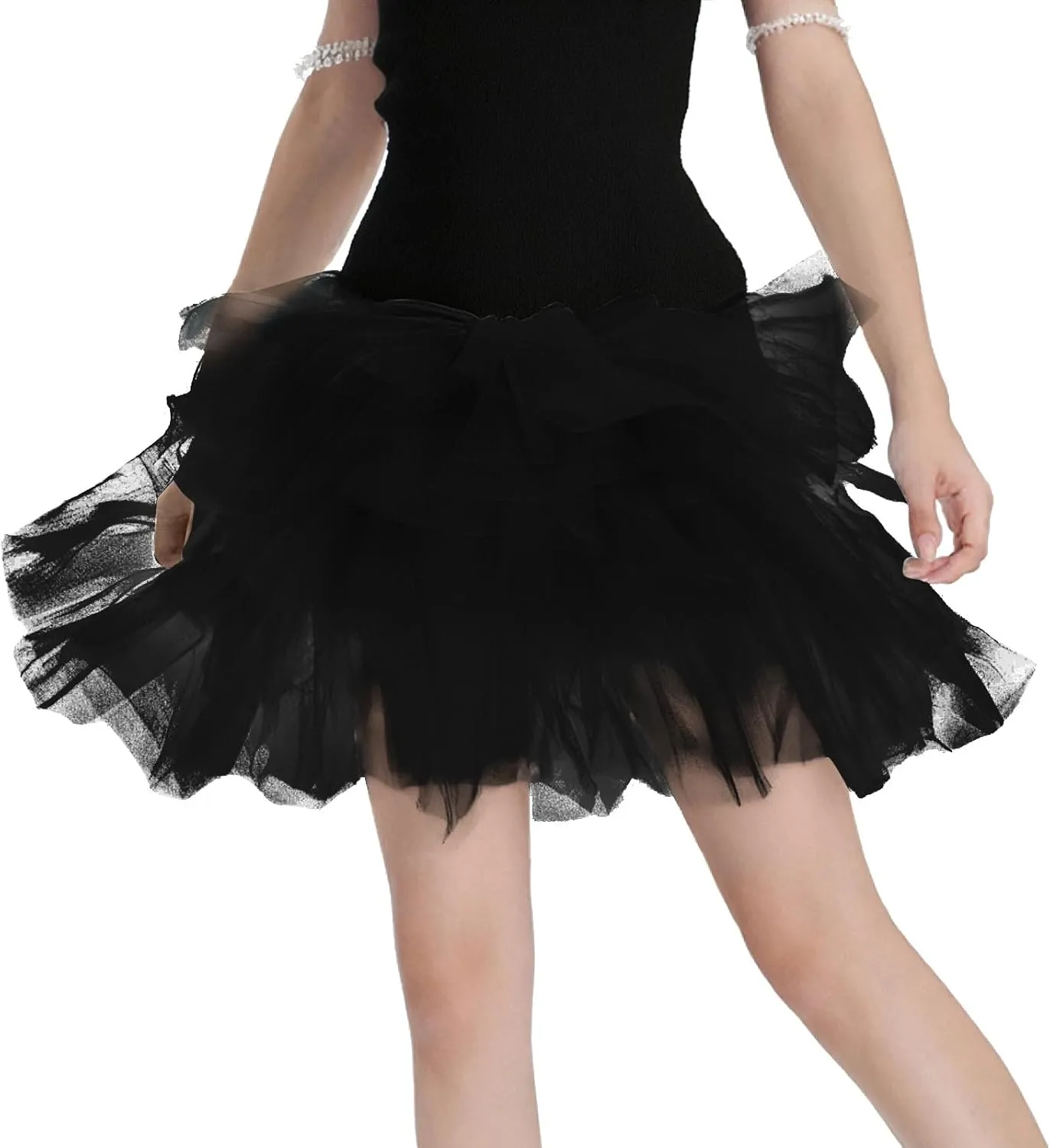 Women's Short Skirt Casual Loose Trendy Elastic High Waist Solid Color Party Dance Fluffy Mesh Skirts 2025, S-L