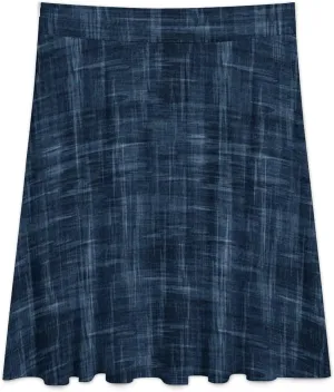 Women's Skirts High Waisted Retro Brown Checkered Midi Skirt Knee Length Ruffled Skirts Casual Bottoms for Party Work