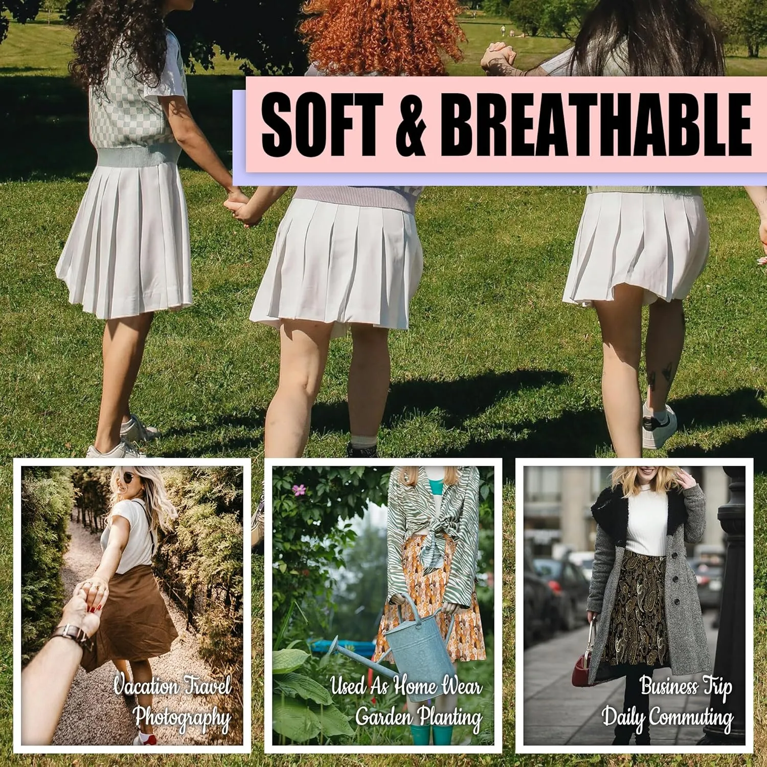 Women's Skirts High Waisted Retro Brown Checkered Midi Skirt Knee Length Ruffled Skirts Casual Bottoms for Party Work