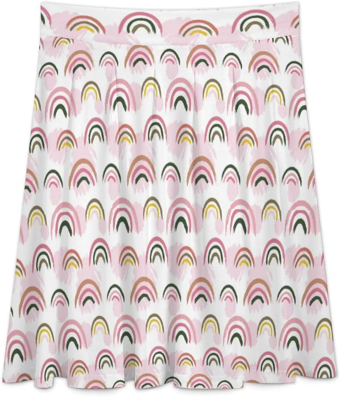 Women's Skirts High Waisted Roses Denim Printed Midi Skirt Knee Length Ruffled Skirts Casual Bottoms for Party Travel