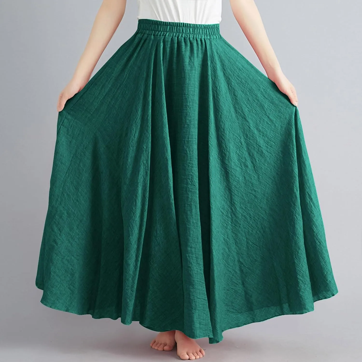 Women's Skirts Plus Size Maxi Flowy Baggy Skirt High Waisted A Line Long Skirts Solid Color Comfort Skirt 2025 New