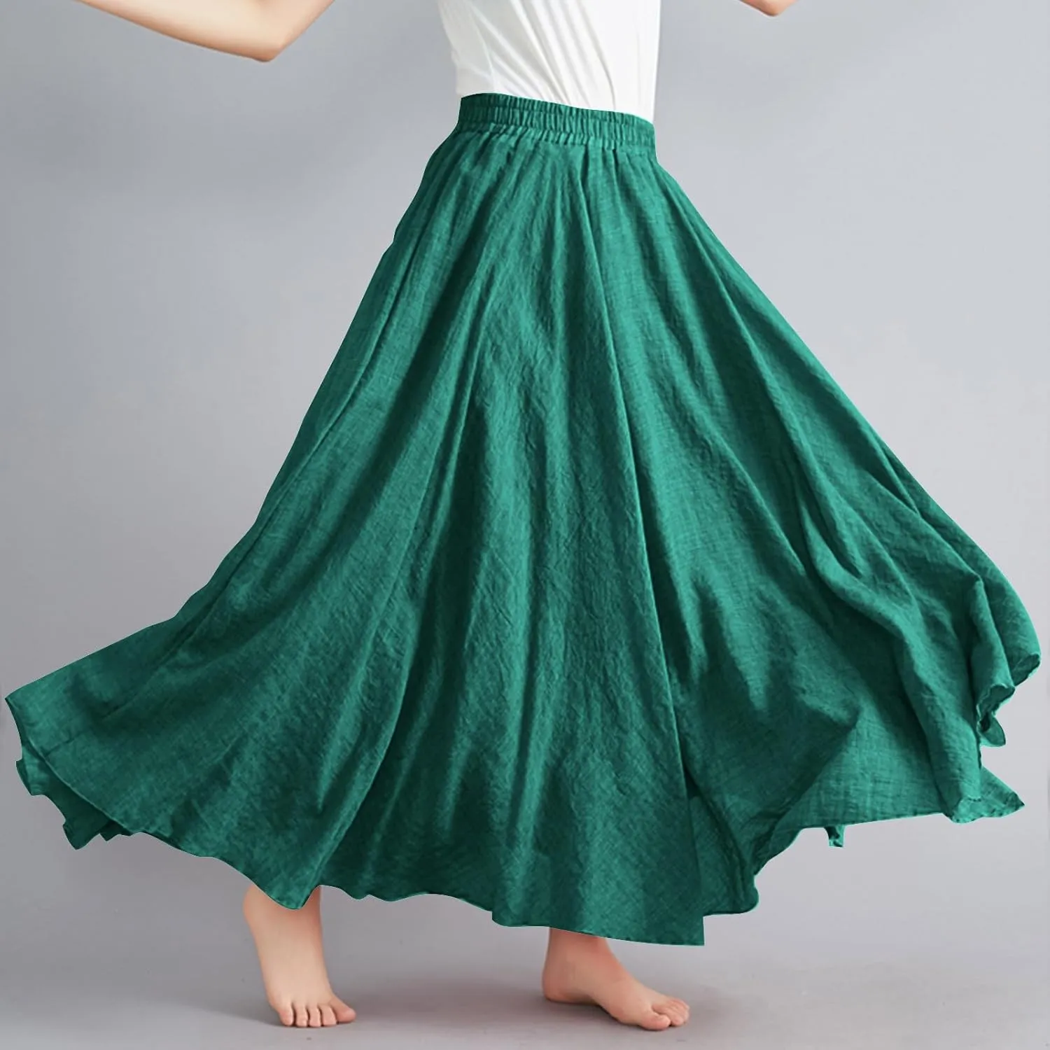 Women's Skirts Plus Size Maxi Flowy Baggy Skirt High Waisted A Line Long Skirts Solid Color Comfort Skirt 2025 New