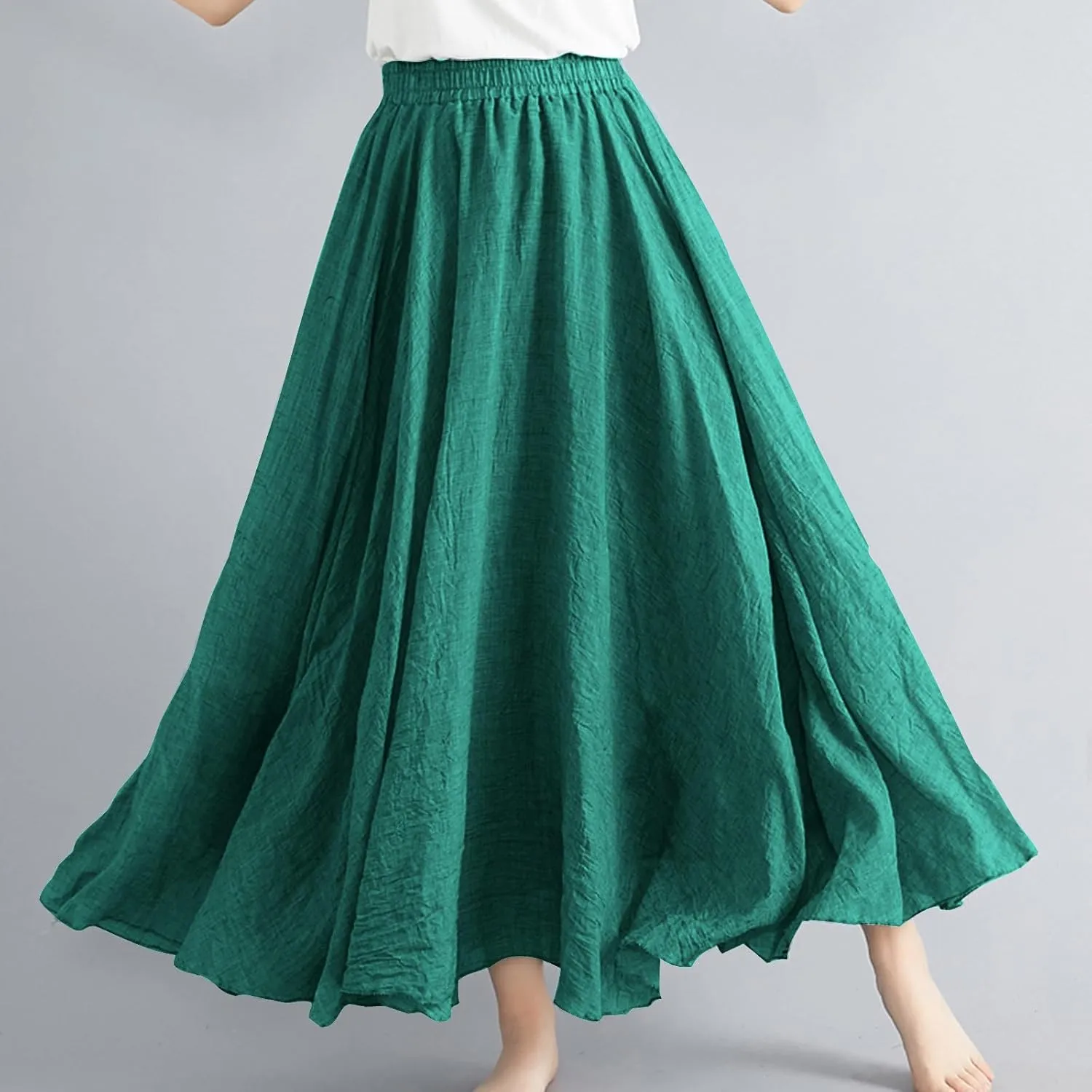 Women's Skirts Plus Size Maxi Flowy Baggy Skirt High Waisted A Line Long Skirts Solid Color Comfort Skirt 2025 New
