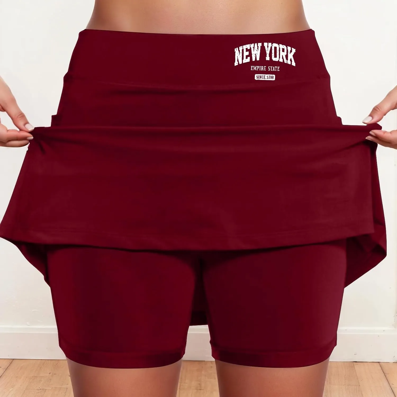 Womens Skorts with Pockets Tummy Control Activewear Tennis Skort Shorts 2 in 1 Summer Workout Golf Skirt with Pockets