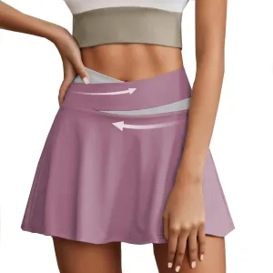 Women's Summer Athletic Loose Trendy Quick Dry Elastic High Waist Solid Color Yoga Fitness Tennis Skirts 2025, S-2XL