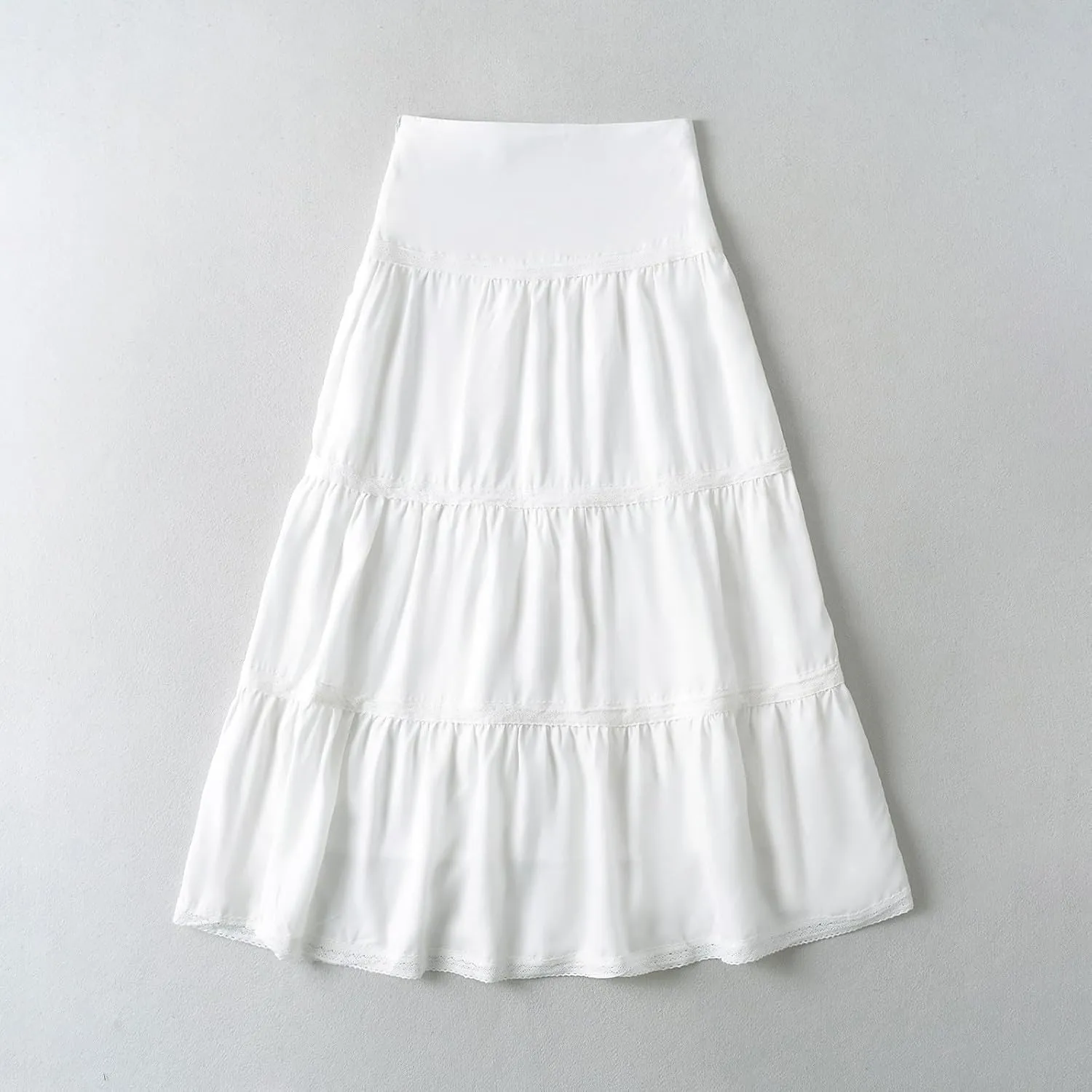 Women's Summer Flowy Boho Maxi Skirt Trendy Elastic High Waist Pleated Tiered A Line Beach Long Skirts Party Dressy