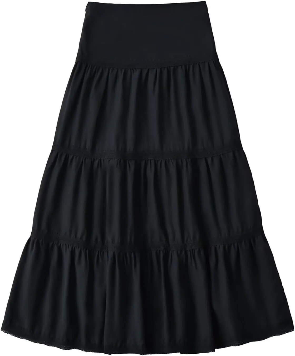 Women's Summer Flowy Boho Maxi Skirt Trendy Elastic High Waist Pleated Tiered A Line Beach Long Skirts Party Dressy