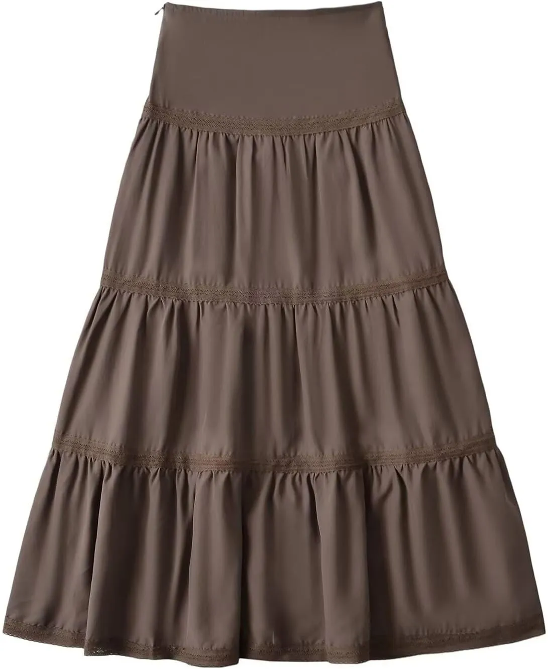 Women's Summer Flowy Boho Maxi Skirt Trendy Elastic High Waist Pleated Tiered A Line Beach Long Skirts Party Dressy