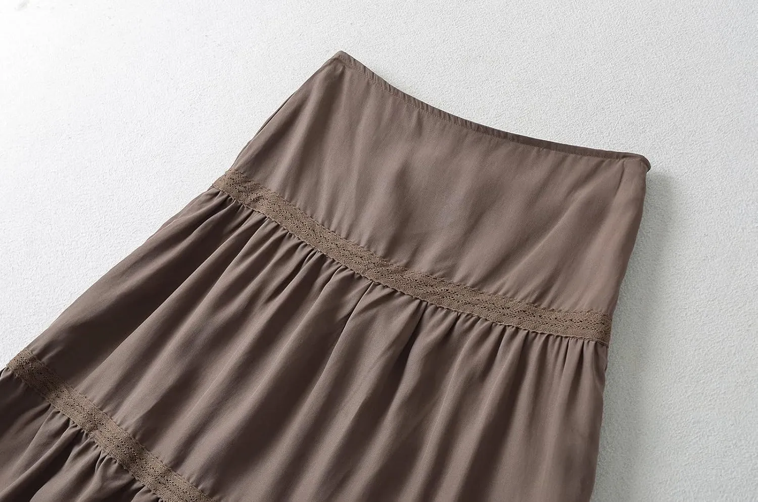 Women's Summer Flowy Boho Maxi Skirt Trendy Elastic High Waist Pleated Tiered A Line Beach Long Skirts Party Dressy