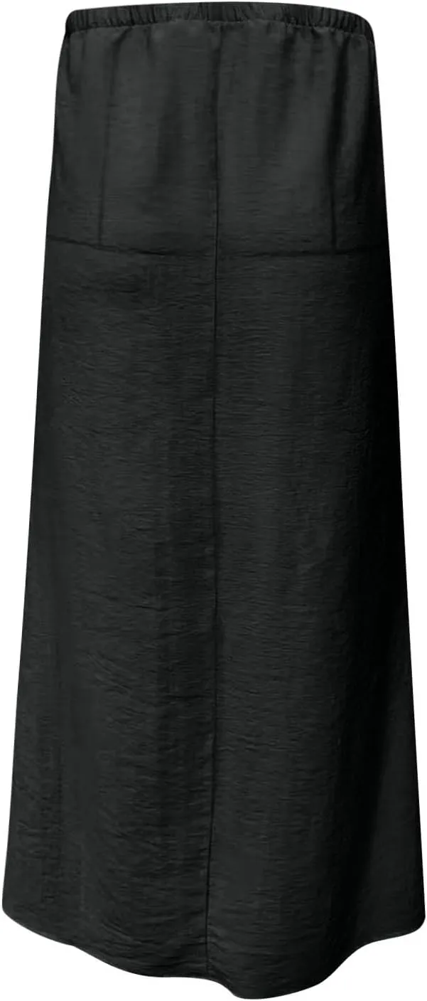 Womens Summer Maxi Skirt Low Rise Lace Up Midi Skirt Casual Long Skirt A Line Lounge Skirt Trendy Beach Skirts