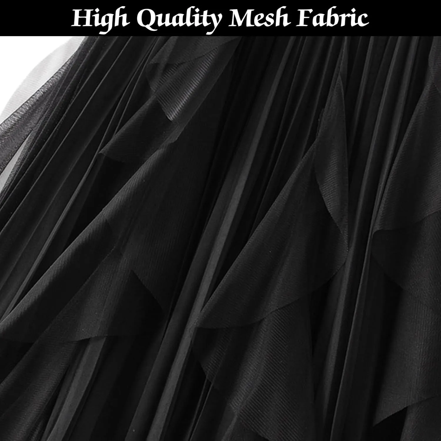 Women's Tulle Skirt Formal High Low Asymmetrical A-Line Fairy Elastic Waist Layered Long Midi Skirts