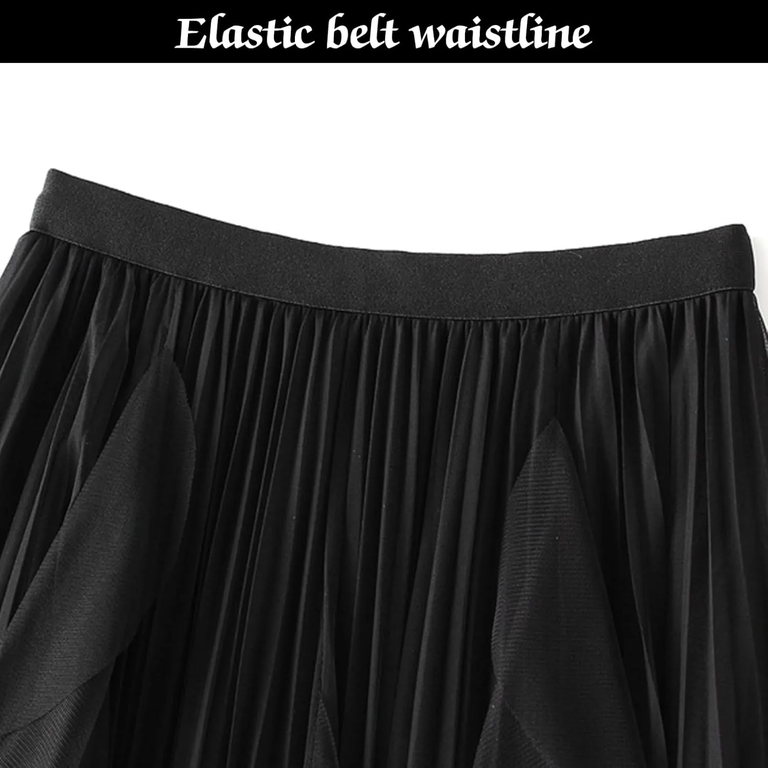 Women's Tulle Skirt Formal High Low Asymmetrical A-Line Fairy Elastic Waist Layered Long Midi Skirts